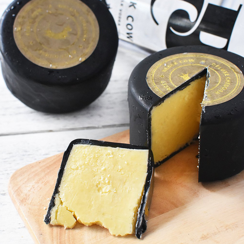 A pale yellow, mature, farmhouse cheddar with a smooth texture