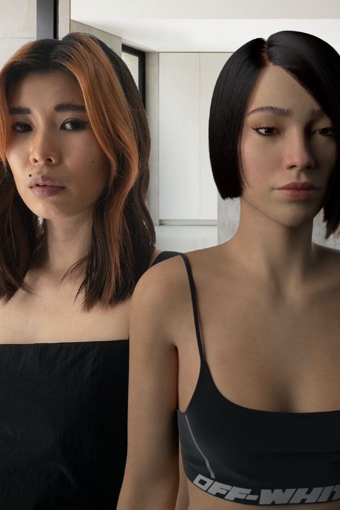 Vogue Singapore March 2021 - Nicole Wong Aeon Lou Virtual Human VFX 3D digital beauty