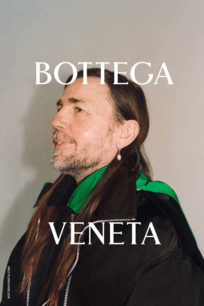 Mark Leckey modelling for the Bottega Veneta Wardrobe 02 collection