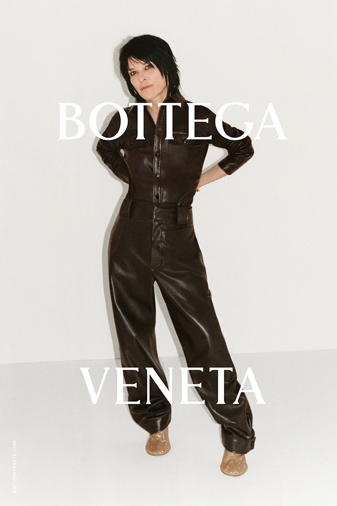 Sue Webster modelling for the Bottega Veneta Wardrobe 02 collection