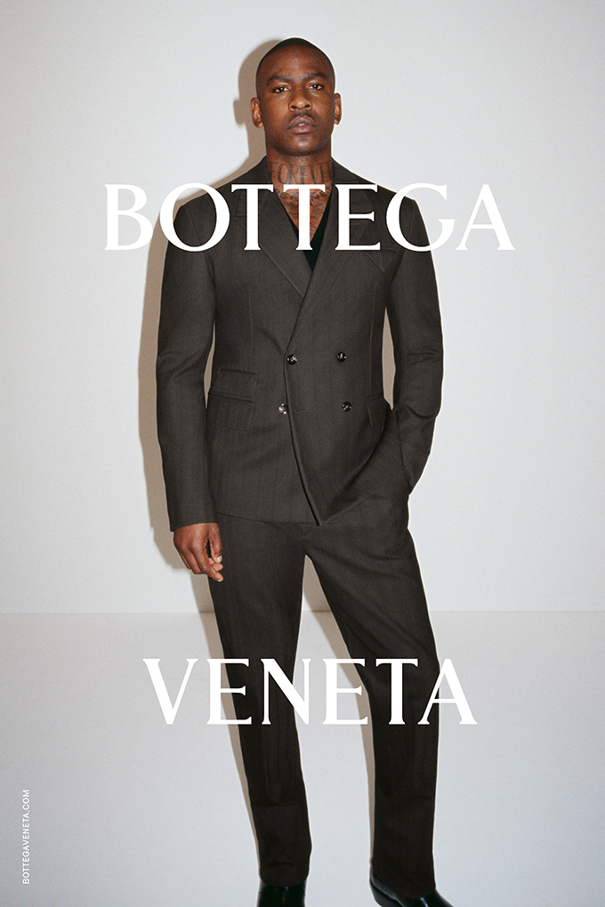 Skepta modelling for the Bottega Veneta Wardrobe 02 collection