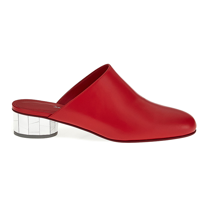 Mirrored heel mules from Ferragamo's Let's Dance shoe collection