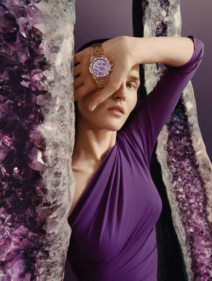 Audemars-piguet-harley-weir-amethyst-watch-model-look