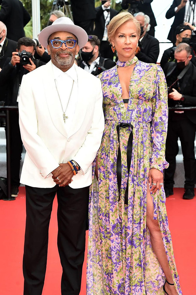 Spike Lee and wife Tonya Lee, both in Louis Vuitton at Cannes Film Festival 2021