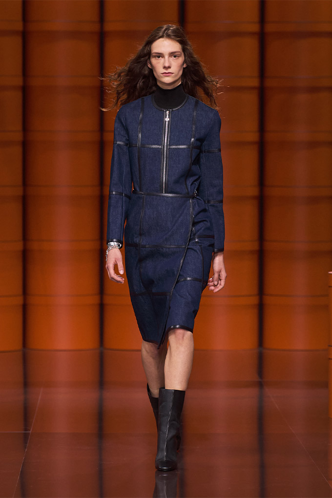 Hermes autumn/winter 2021 Denim Top + Skirt