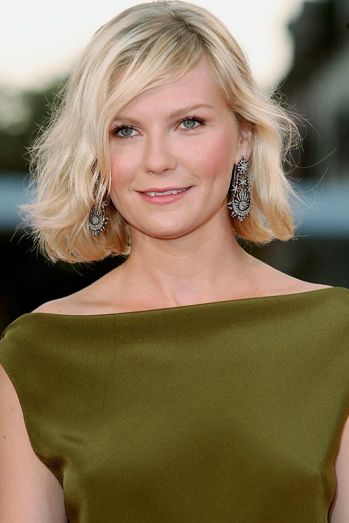 Kirsten Dunst round face haircut