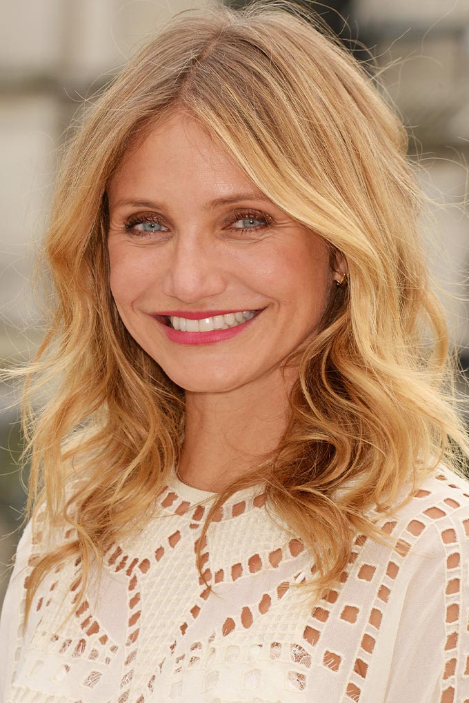 Cameron Diaz round face hairstyle