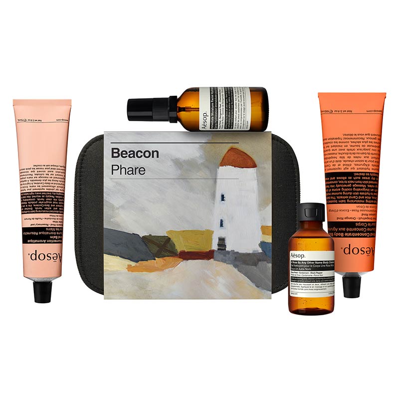 A healing gift set of our Aesop faves starring the mmediate Moisture Facial Hydrosol, Resurrection Aromatique Hand Balm, A Rose By Any Other Name Body Cleanser and Rind Concentrate Body Balm