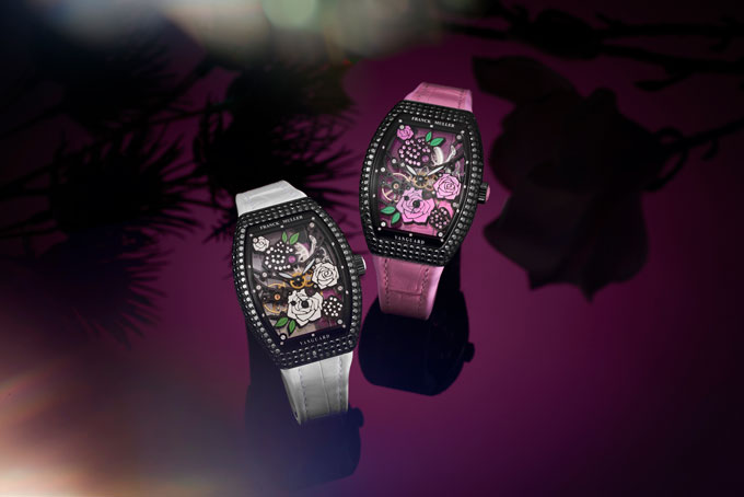 Franck Muller black diamonds white pink