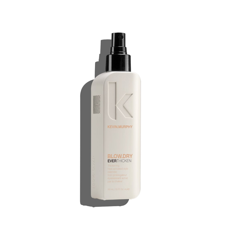 Heat-activated long chain polymers help to lock in fuller, thicker hair all day long.