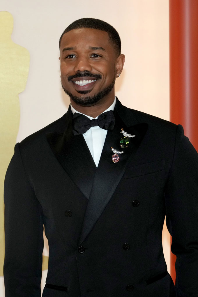 Michael B. Jordan Wore Two of Tiffany's Brooches at the Oscars