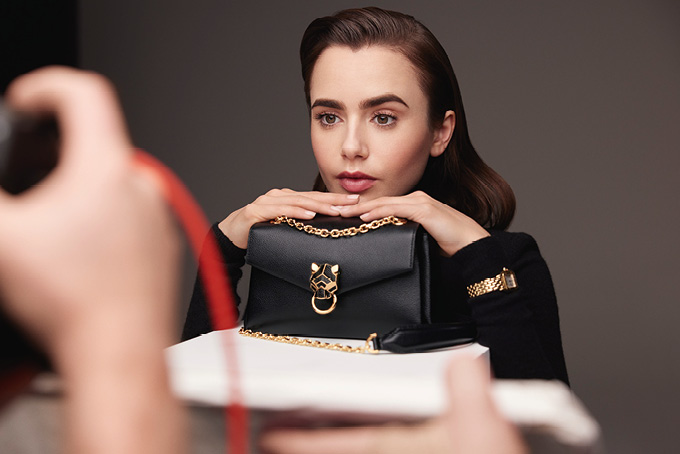 Lily Collins fronts the Panthère de Cartier handbag – The Laterals