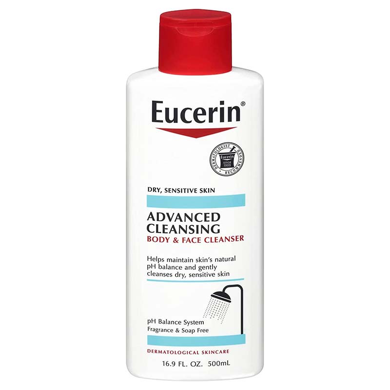Eucerin's cleanser is gentle and ideal for those with dry, sensitive skin