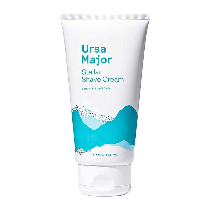 The Ursa Major Stella Shave Cream is formulated with aloe, sunflower, willow bark, birch sap, shea, and oat protein for maximum moisturising