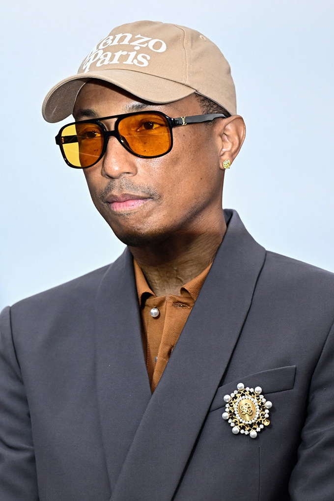 pharrell williams brooches trend olympics 2024