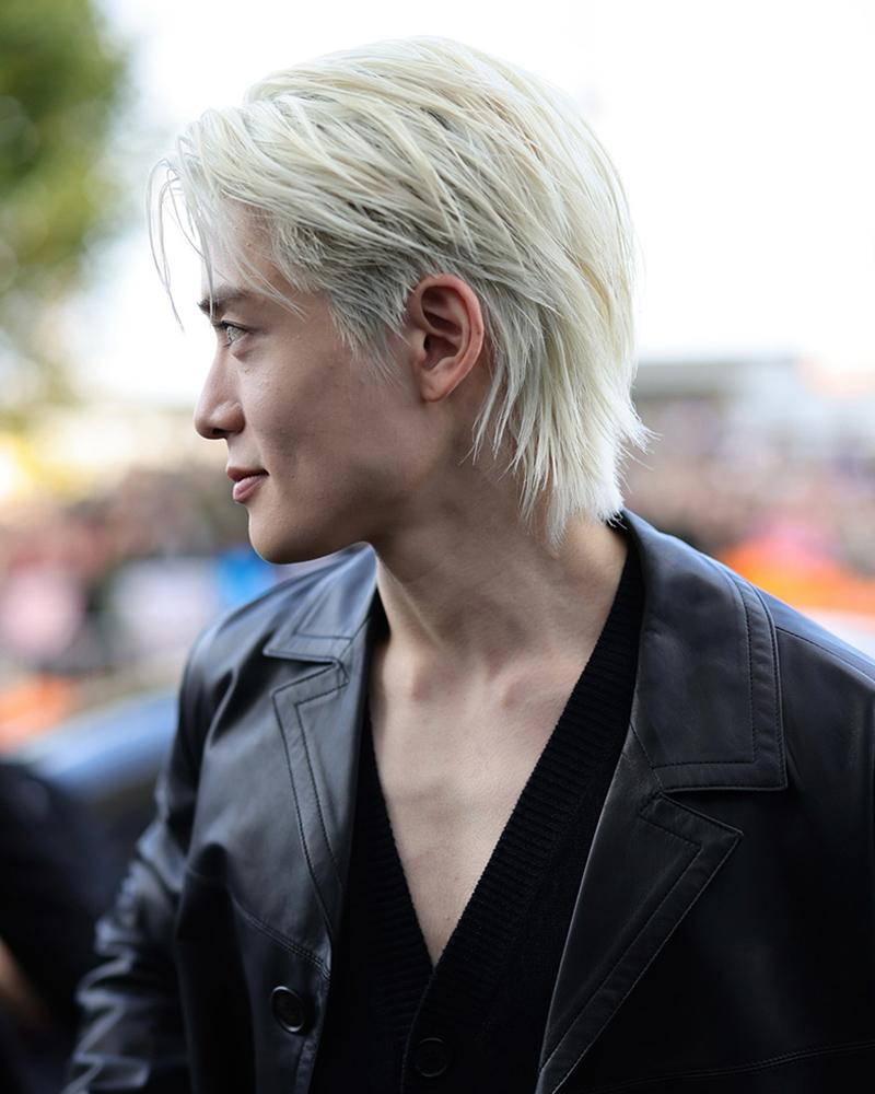 NCT Jaehyun Milan Fashion Week Prada SS25 blonde hair