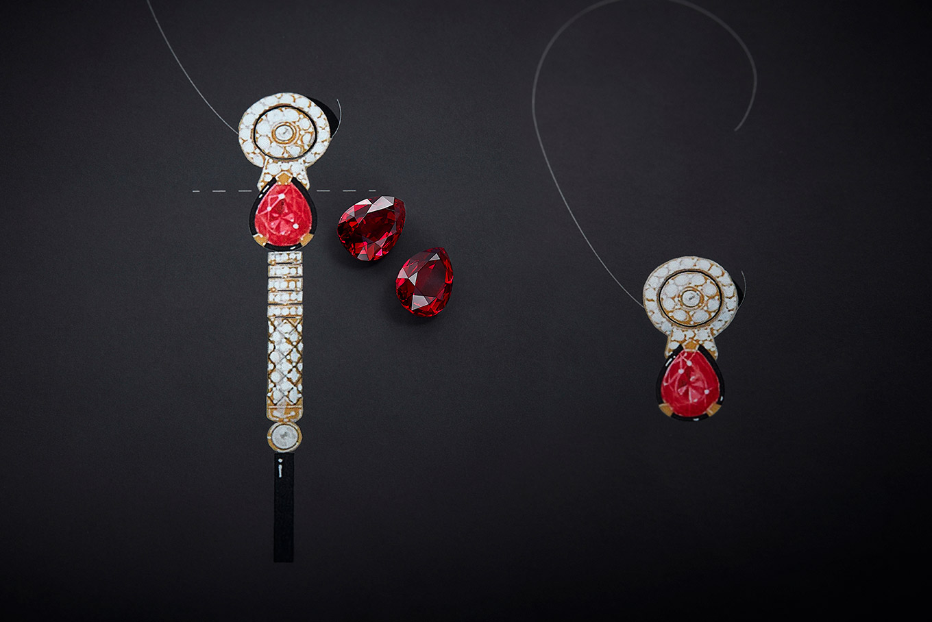 chanel rubies earrings