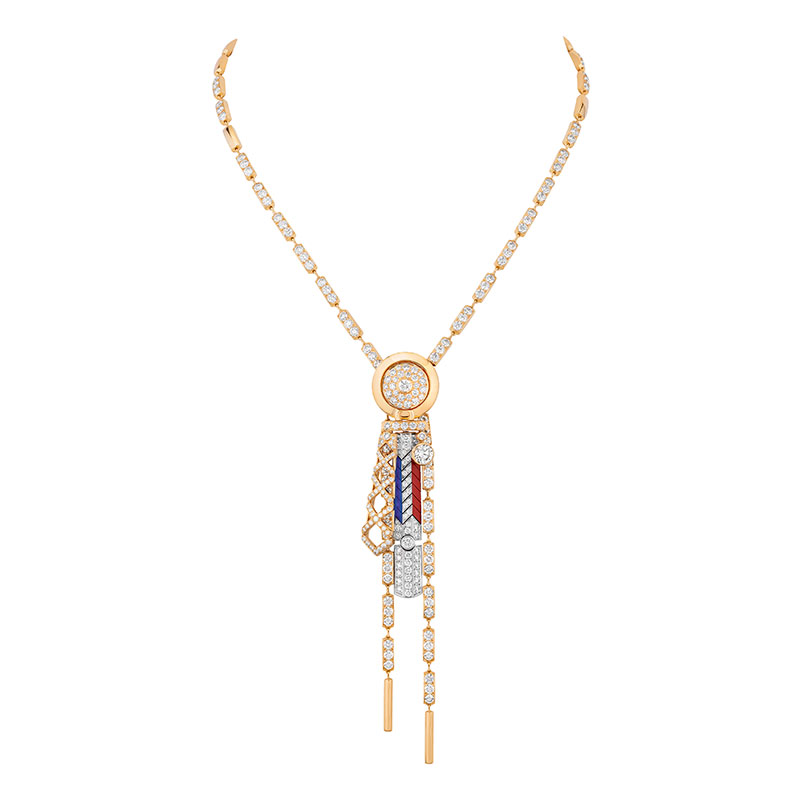 chanel gold slider necklace