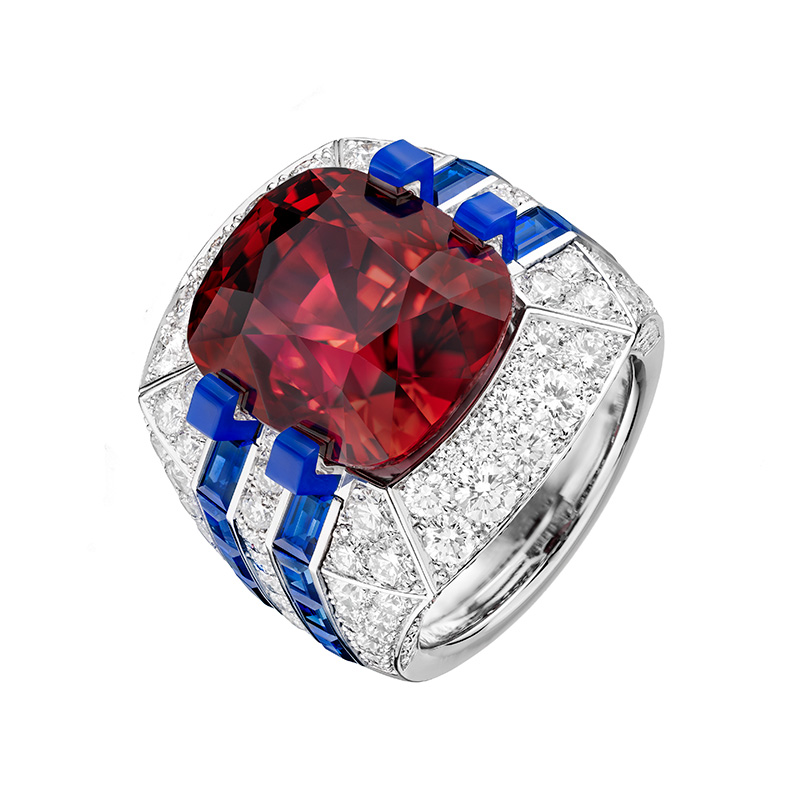 chanel graphic line spinel ring