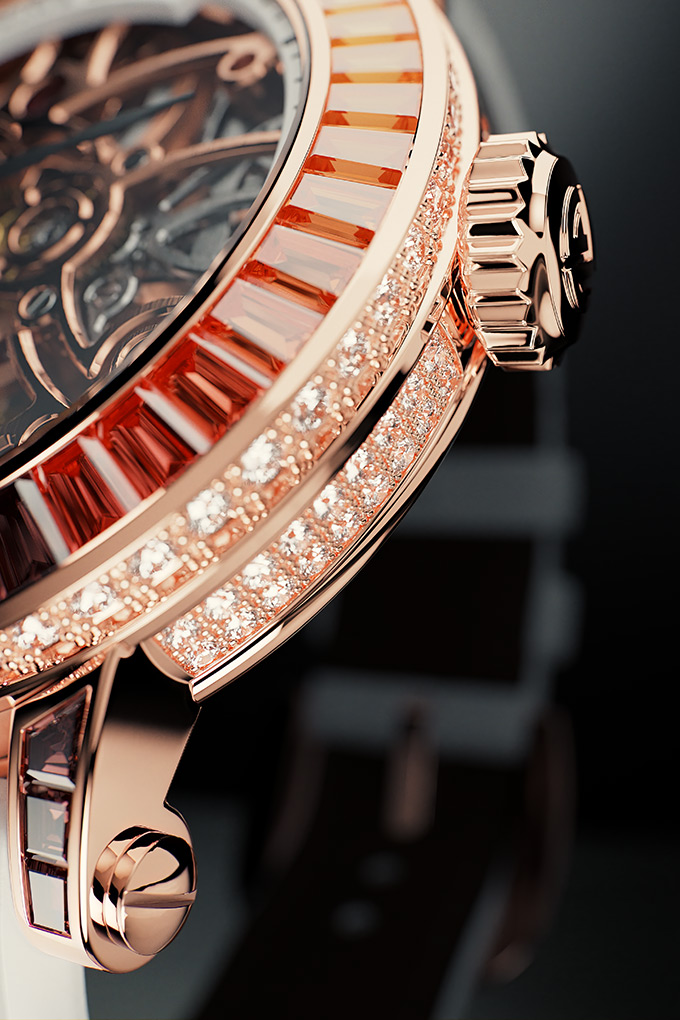 franck muller round skeleton baguette 31