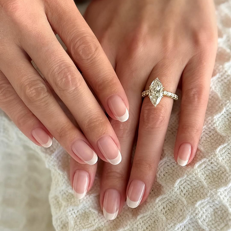 Romantic Bridal Nail Look 2025