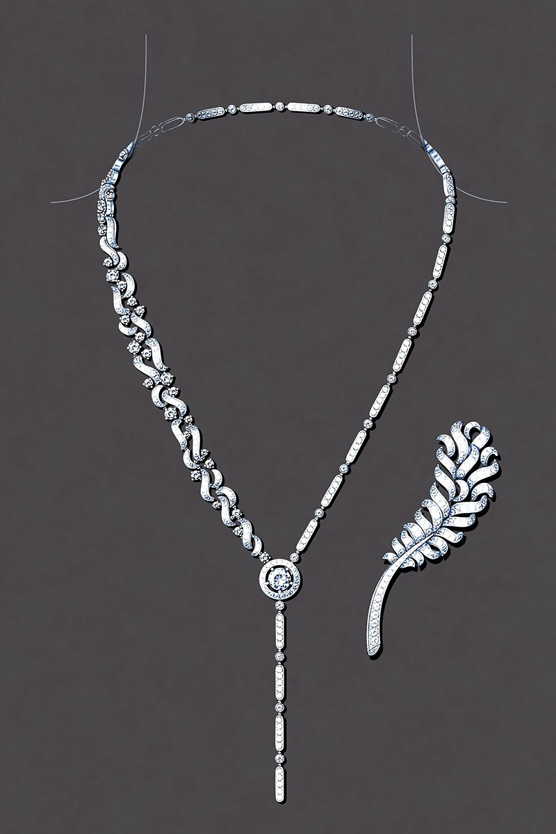 plume singuliere de chanel transformable necklace