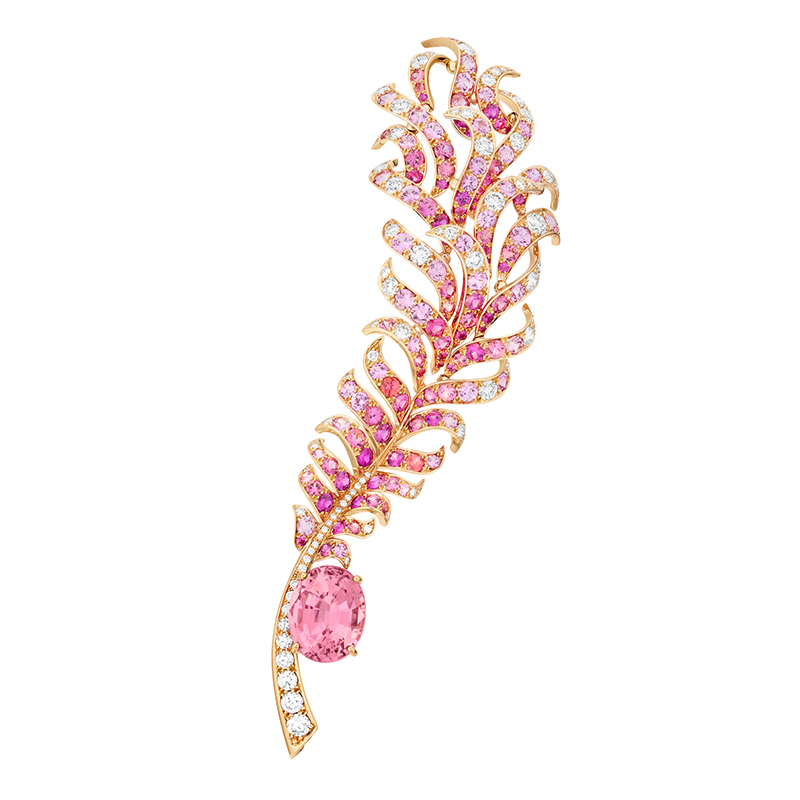 plume rose de chanel brooch