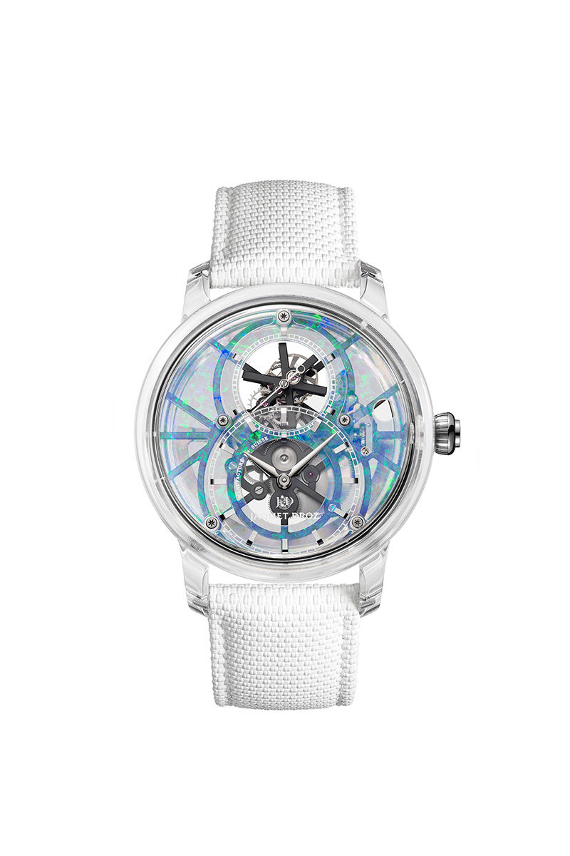jaquet droz tourbillon skelet sapphire opal