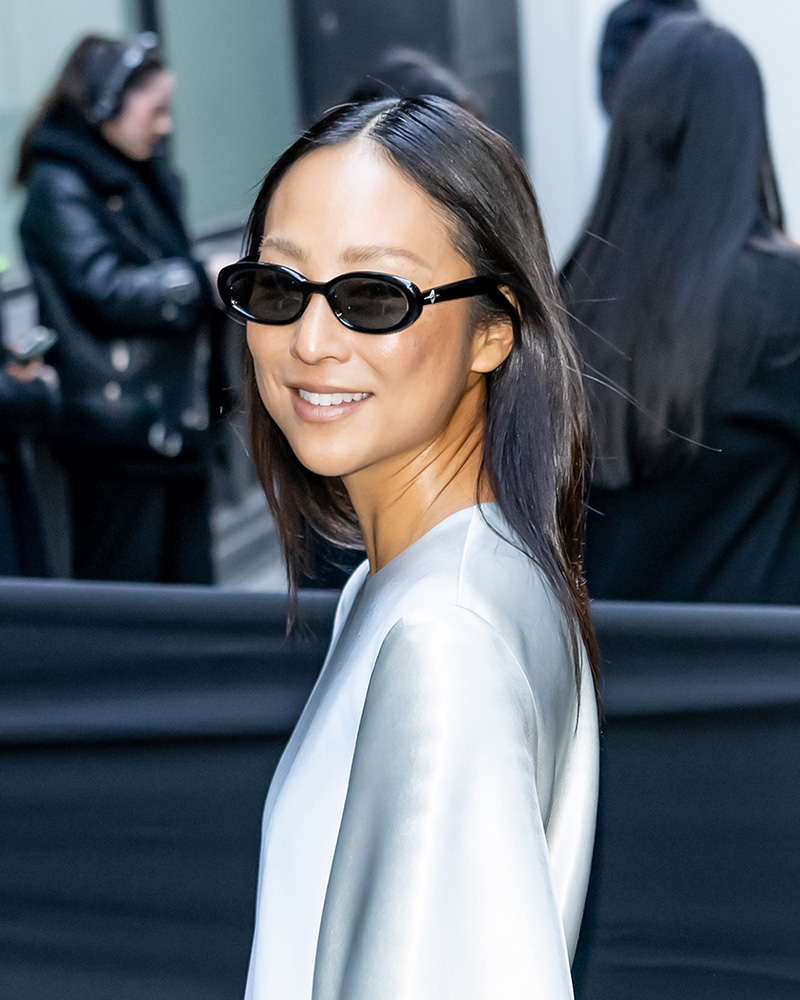 hair and eyebrow greta lee | new york fashion week