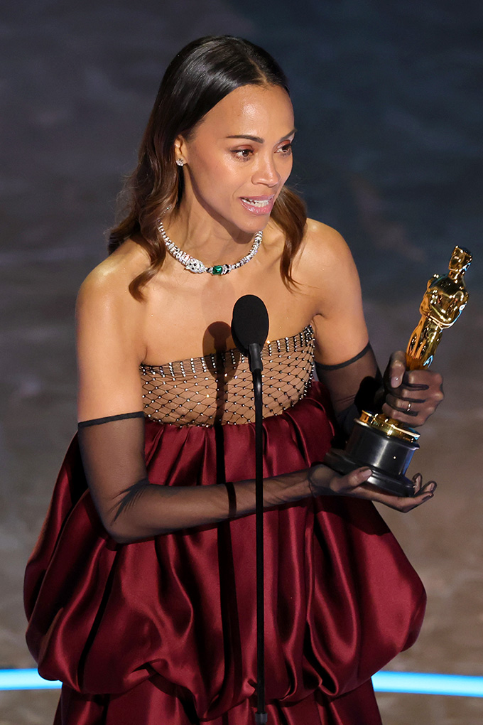 zoe saldana oscars cartier