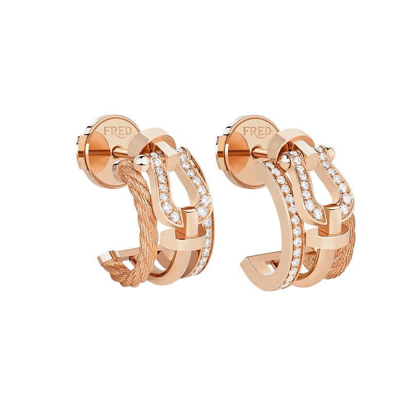 fred force 10 rise hoop earrings pink gold