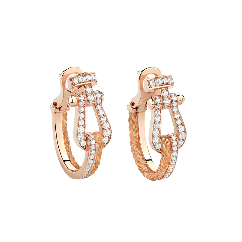 fred force 10 rise hoop earrings pink gold