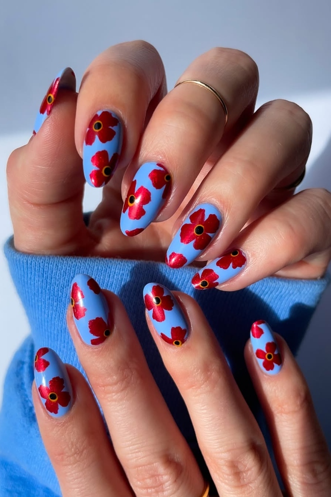 spring floral nails