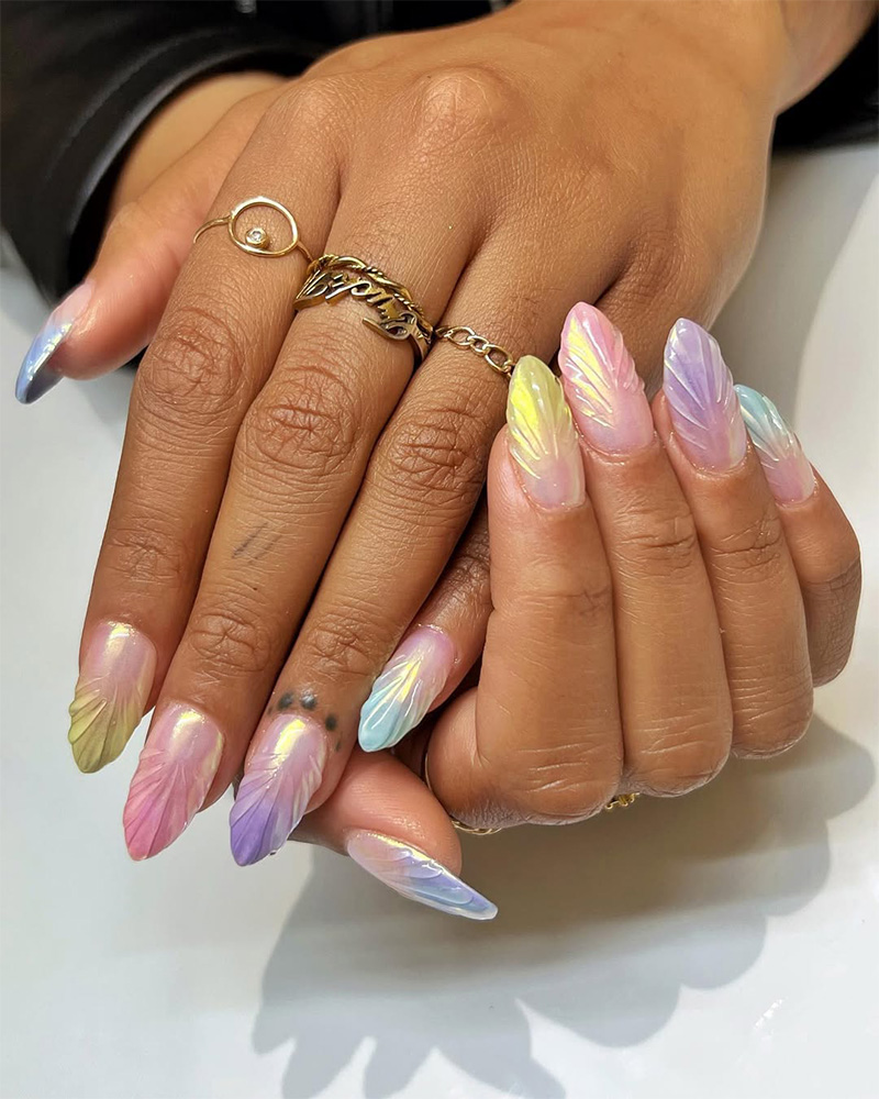Pride 2025 Holographic Nails
