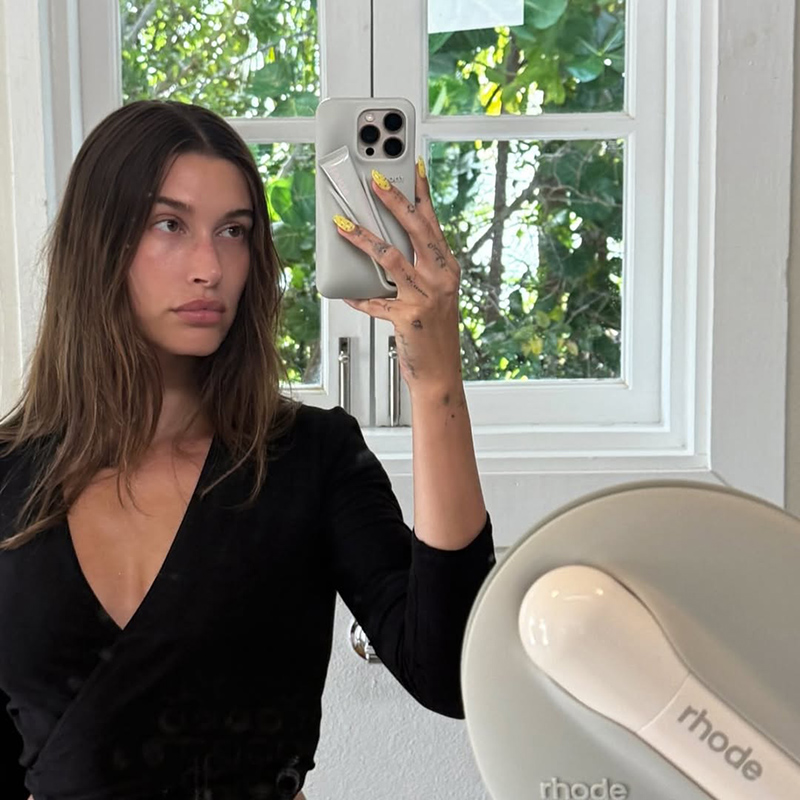 butter yellow beauty | Hailey Bieber butter yellow nails