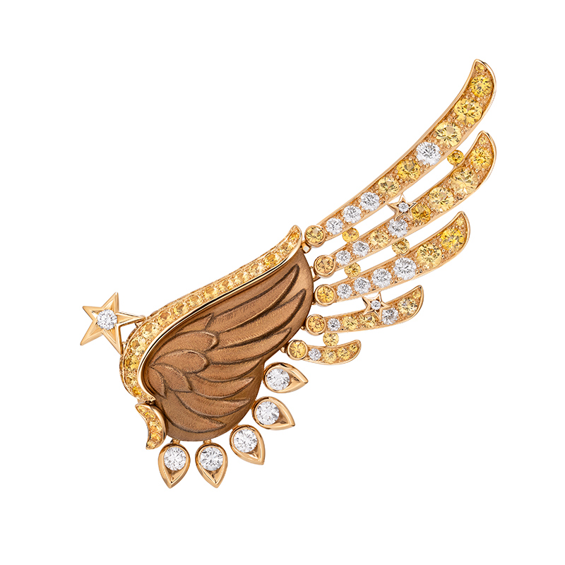 chanel five wings brooch