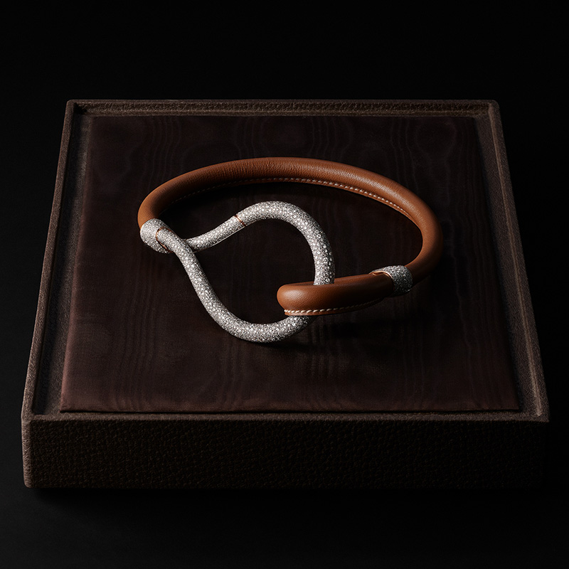 gucci pomellato necklace leather gold diamond