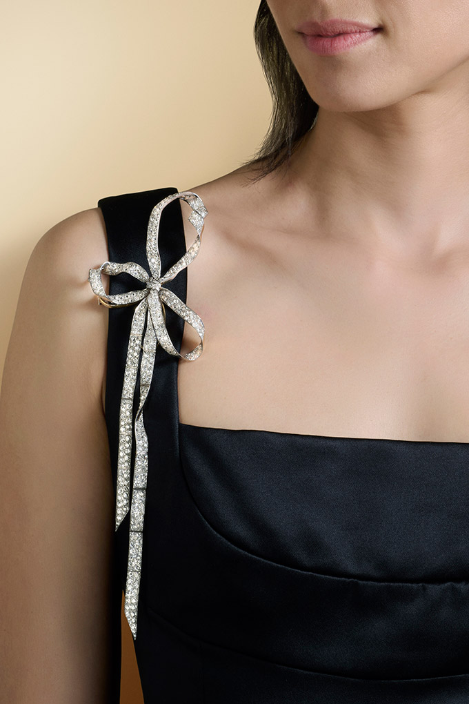 rene lalique tiffany co diamond bow brooch christie's auction