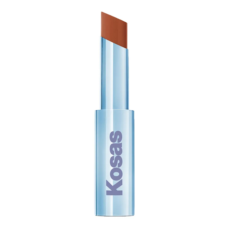 Kosas Wet Stick Moisturizing Shiny Sheer Lipstick in Sunset Simmer-Warm Rosy Brown