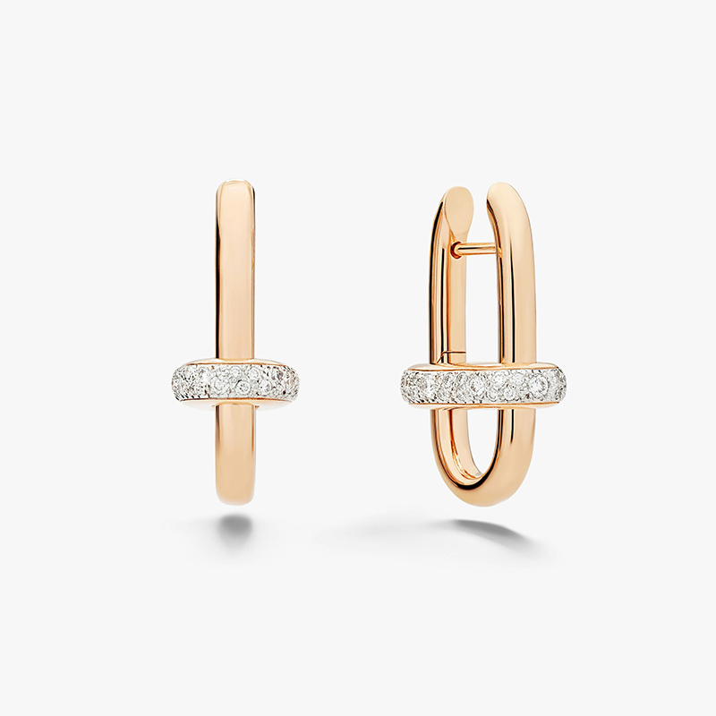 iconica earrings rose gold diamonds pomellato