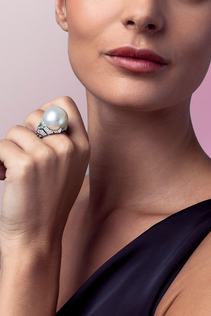 david morris natural pearl high jewellery ring