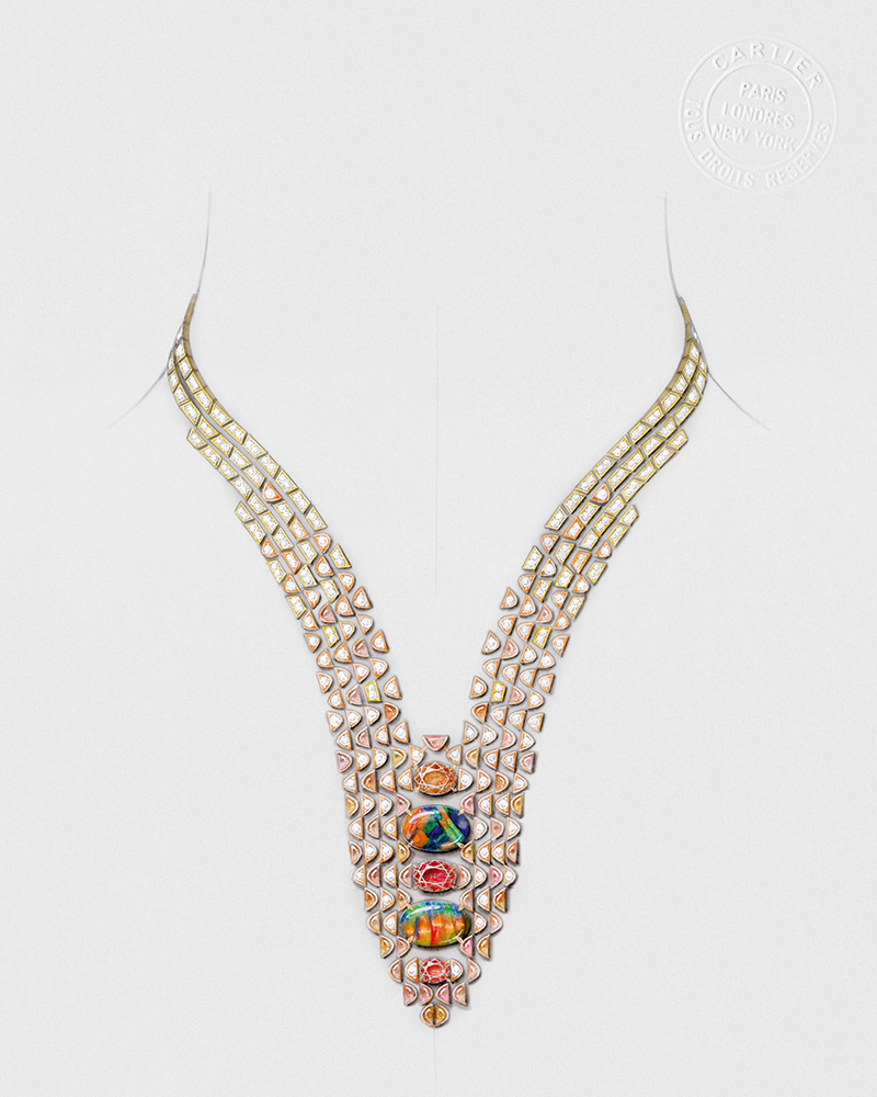 cartier gouache painting cafayate necklace
