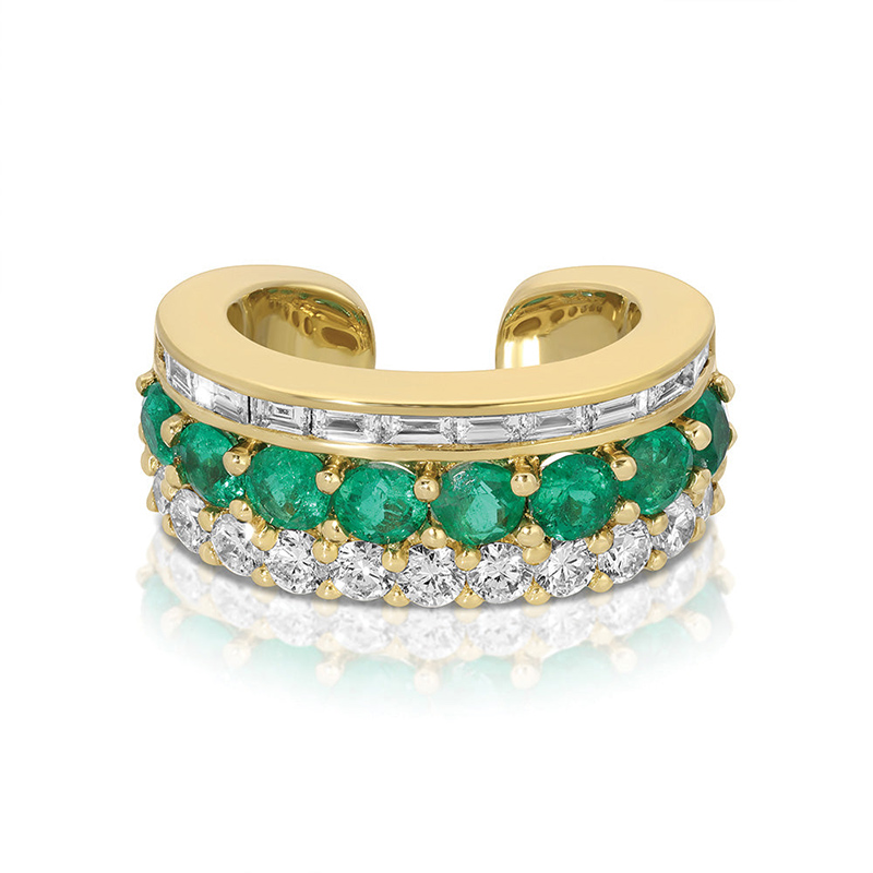 anita ko emeralds diamonds ear cuff
