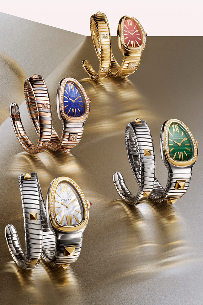 bvlgari serpenti tubogas studs stone dials