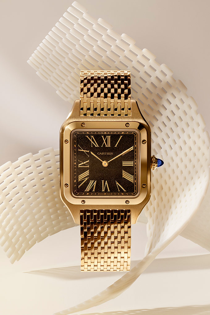 cartier santos obsidian dial