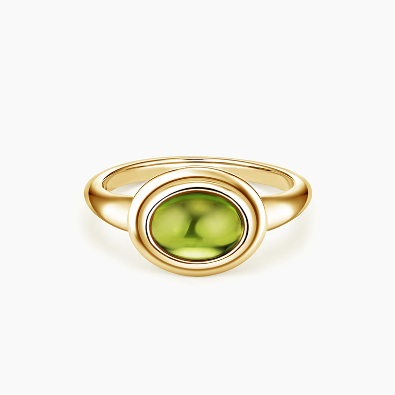 brilliant earth peridot cabochon ring