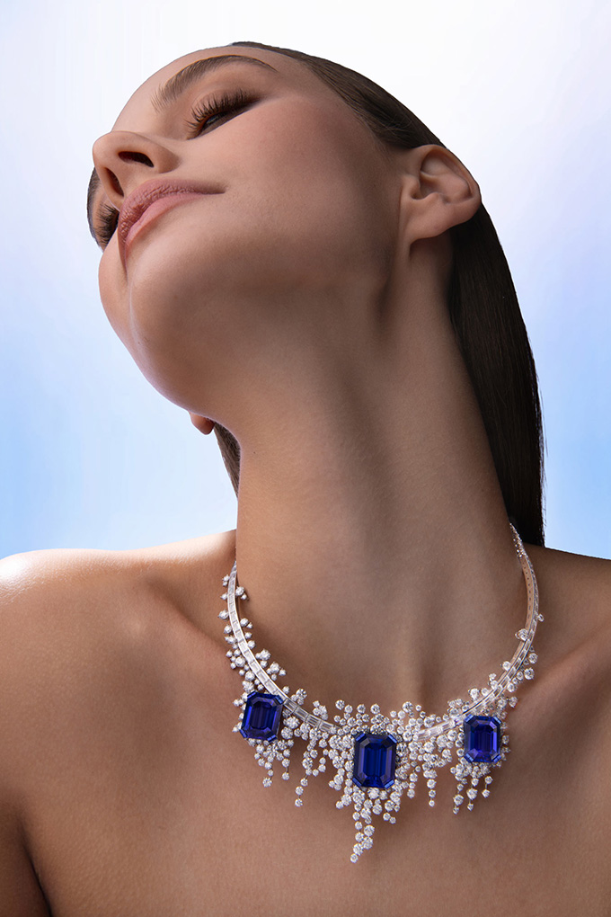 fred golden light moonlight reflection tanzanite necklace