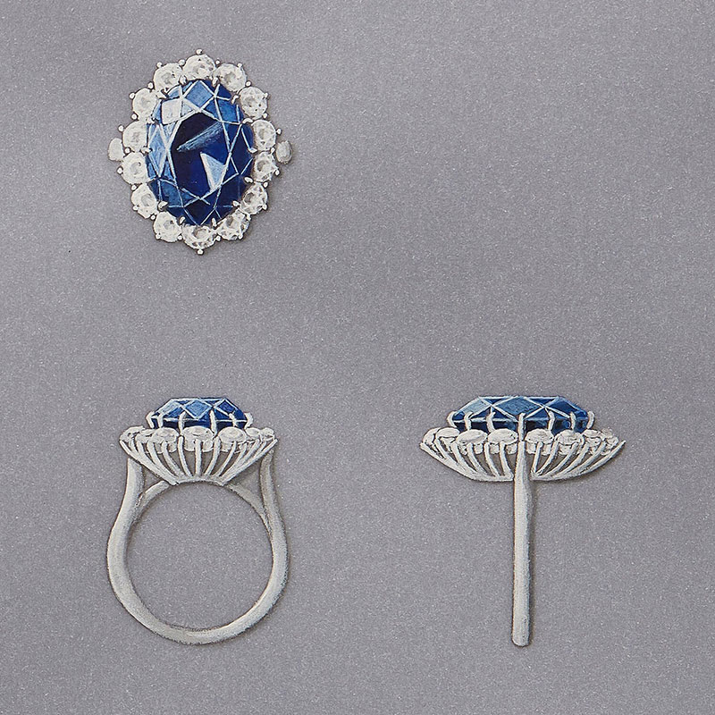 garrard 1735 princess diana sapphire engagement ring