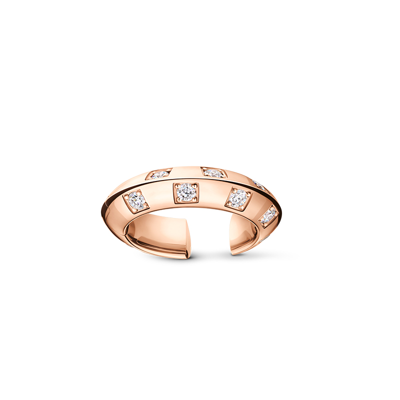 Single diamond studded rose gold earcuff