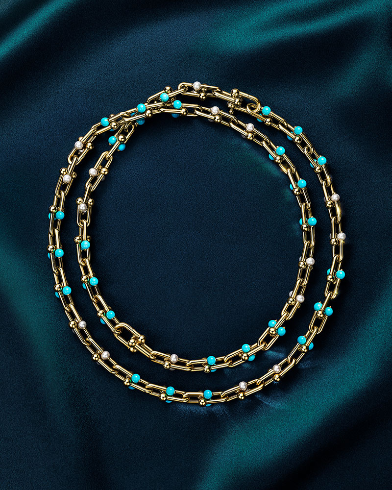 tiffany hardwear turquoise pearl necklace